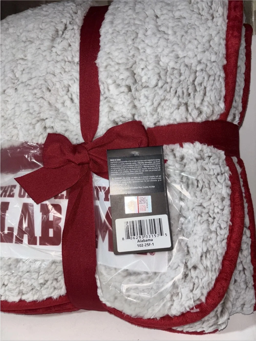 New The University Of Alabama Logo Frosty Fleece Throw Blanket 50x60”